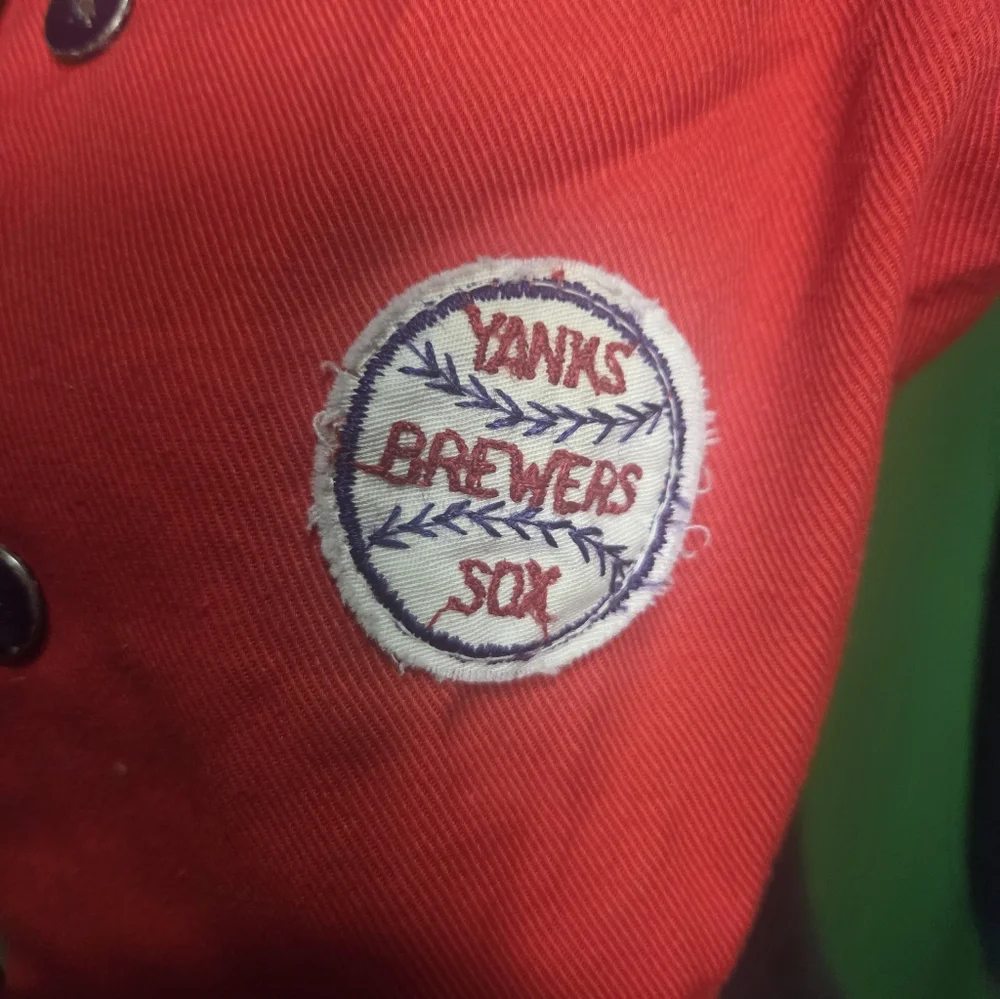 70's Vintage GENERAL Product Co. Red and Navy Kids' Baseball Patch Jacket - Picture 7 of 11